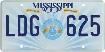 MS license plate LDG625