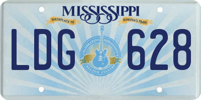 MS license plate LDG628