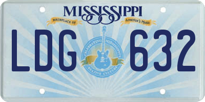 MS license plate LDG632