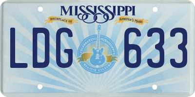 MS license plate LDG633