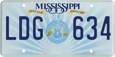 MS license plate LDG634