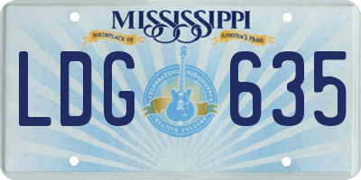 MS license plate LDG635