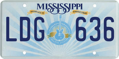 MS license plate LDG636