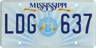 MS license plate LDG637