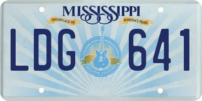 MS license plate LDG641