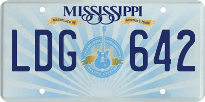 MS license plate LDG642