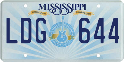 MS license plate LDG644