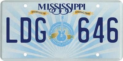 MS license plate LDG646