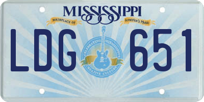 MS license plate LDG651