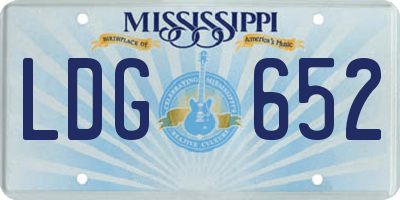 MS license plate LDG652