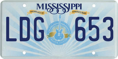 MS license plate LDG653