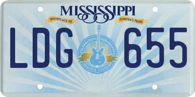 MS license plate LDG655