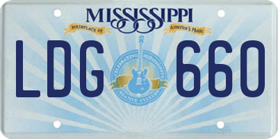 MS license plate LDG660
