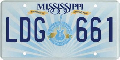 MS license plate LDG661