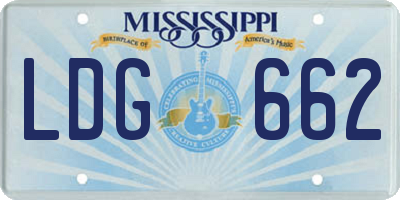 MS license plate LDG662