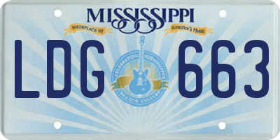 MS license plate LDG663