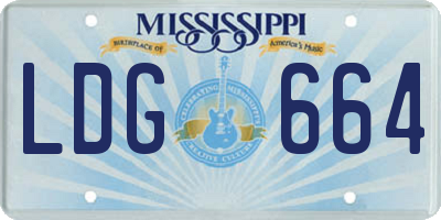 MS license plate LDG664
