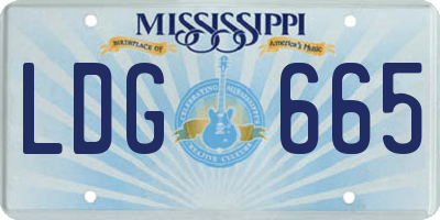 MS license plate LDG665