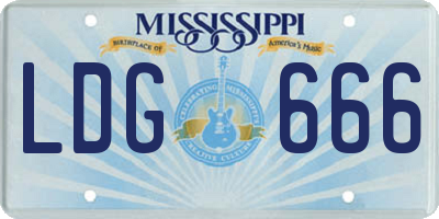 MS license plate LDG666