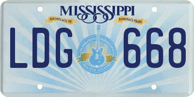 MS license plate LDG668