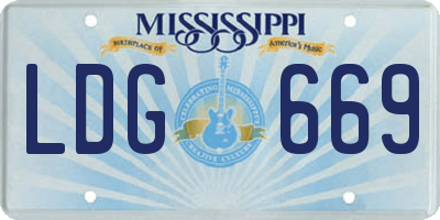 MS license plate LDG669