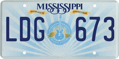 MS license plate LDG673