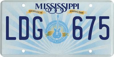 MS license plate LDG675
