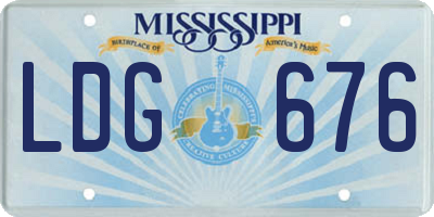MS license plate LDG676