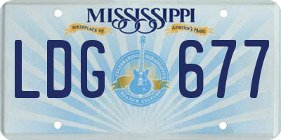 MS license plate LDG677