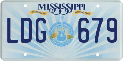 MS license plate LDG679