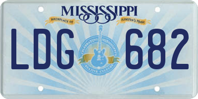 MS license plate LDG682