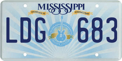 MS license plate LDG683