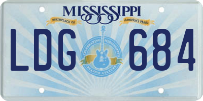 MS license plate LDG684