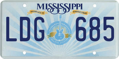 MS license plate LDG685