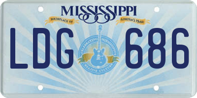 MS license plate LDG686