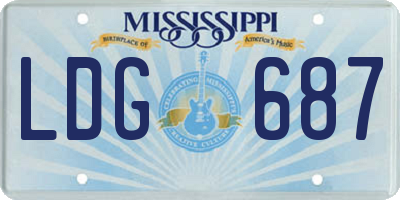 MS license plate LDG687