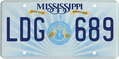 MS license plate LDG689