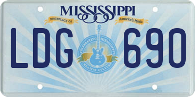 MS license plate LDG690