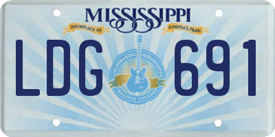 MS license plate LDG691