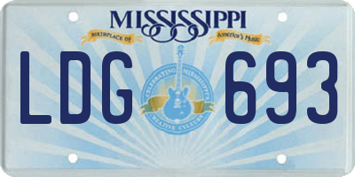 MS license plate LDG693