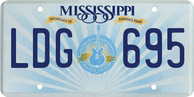 MS license plate LDG695