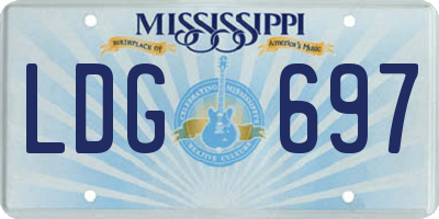 MS license plate LDG697