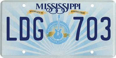 MS license plate LDG703