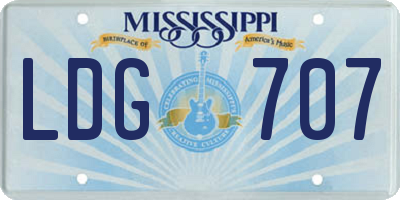 MS license plate LDG707