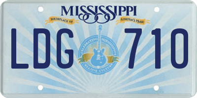 MS license plate LDG710