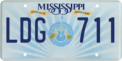 MS license plate LDG711