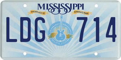 MS license plate LDG714