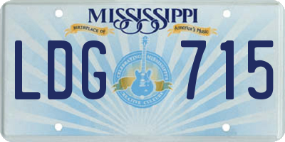 MS license plate LDG715