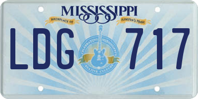 MS license plate LDG717