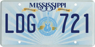 MS license plate LDG721
